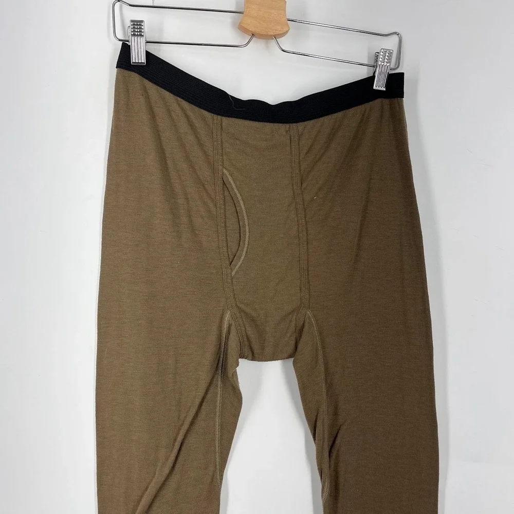 Duofold Mens Merino Wool Blend Thermal Base Layer Set Brown Medium Long John Top